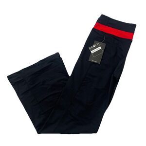 NWT $98 Sarah Johnson Yoga Wide Leg Pant Black Red Workout Athletic Women 12 12R